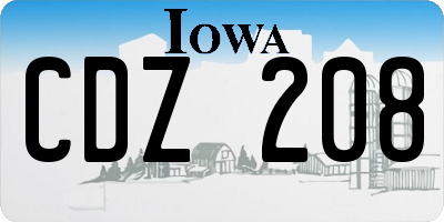 IA license plate CDZ208