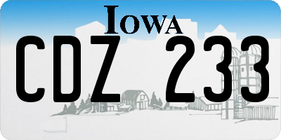 IA license plate CDZ233