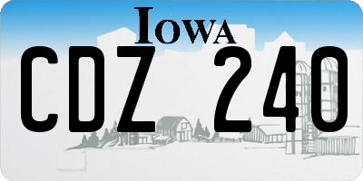 IA license plate CDZ240