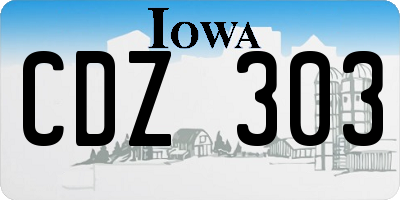 IA license plate CDZ303