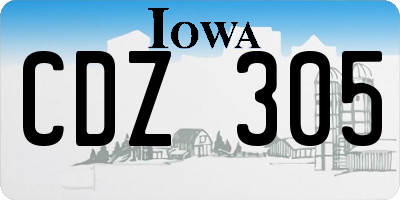 IA license plate CDZ305