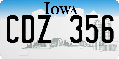 IA license plate CDZ356