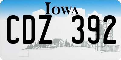 IA license plate CDZ392