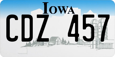 IA license plate CDZ457