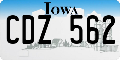 IA license plate CDZ562