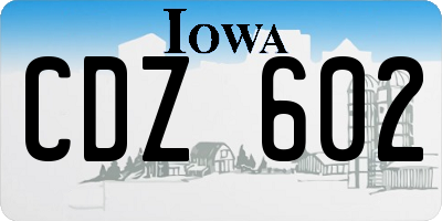 IA license plate CDZ602