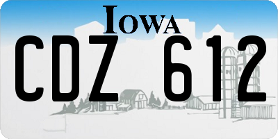 IA license plate CDZ612
