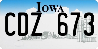 IA license plate CDZ673