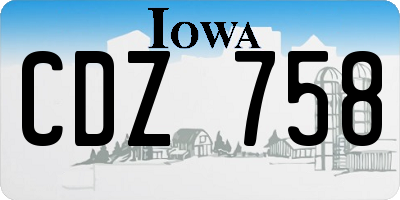 IA license plate CDZ758