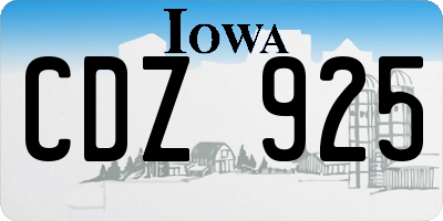 IA license plate CDZ925