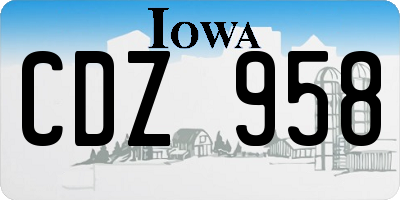 IA license plate CDZ958