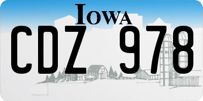 IA license plate CDZ978