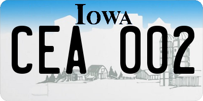 IA license plate CEA002