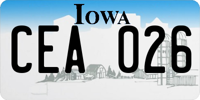 IA license plate CEA026