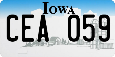 IA license plate CEA059