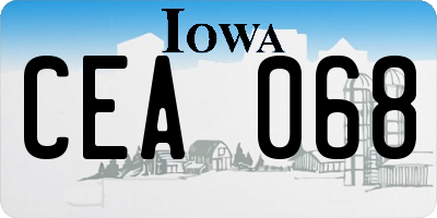IA license plate CEA068