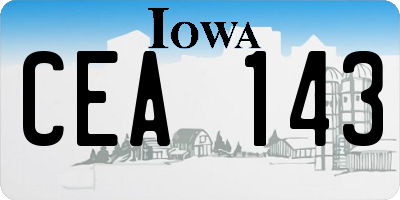 IA license plate CEA143