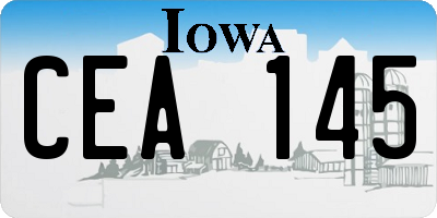 IA license plate CEA145
