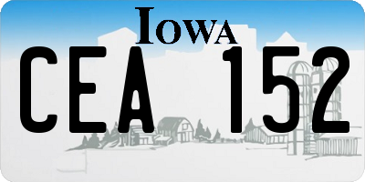 IA license plate CEA152