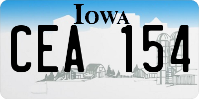 IA license plate CEA154