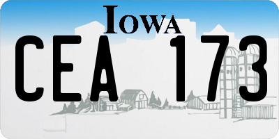 IA license plate CEA173