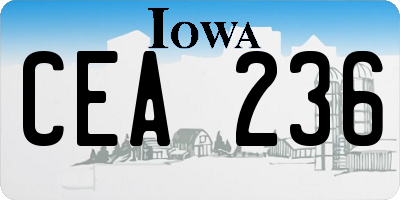 IA license plate CEA236