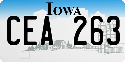 IA license plate CEA263