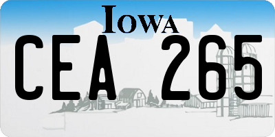 IA license plate CEA265