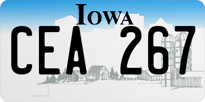 IA license plate CEA267