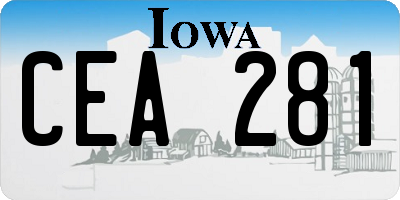 IA license plate CEA281