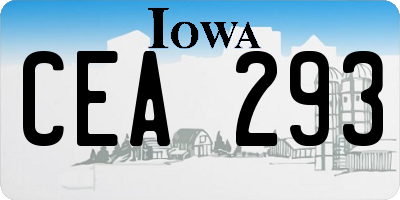 IA license plate CEA293