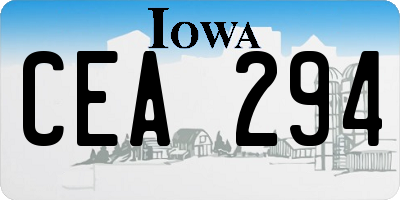IA license plate CEA294