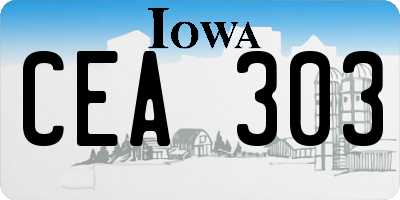 IA license plate CEA303