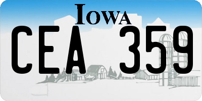 IA license plate CEA359