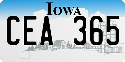 IA license plate CEA365