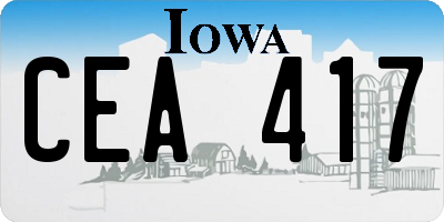 IA license plate CEA417
