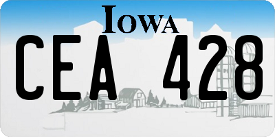 IA license plate CEA428