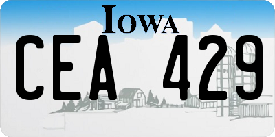IA license plate CEA429