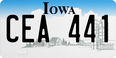 IA license plate CEA441