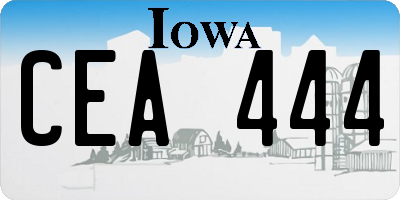 IA license plate CEA444