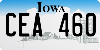 IA license plate CEA460