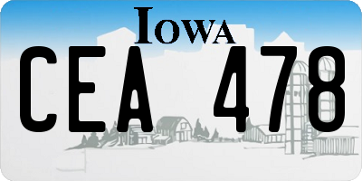 IA license plate CEA478