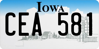 IA license plate CEA581