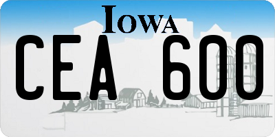 IA license plate CEA600