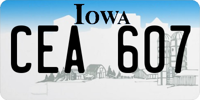 IA license plate CEA607