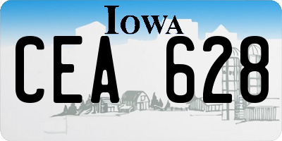 IA license plate CEA628