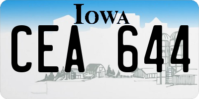 IA license plate CEA644