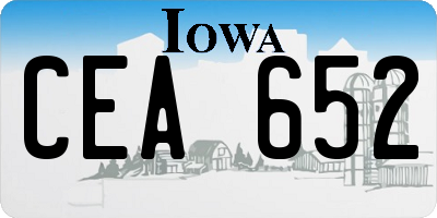 IA license plate CEA652