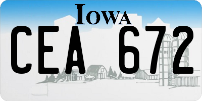 IA license plate CEA672