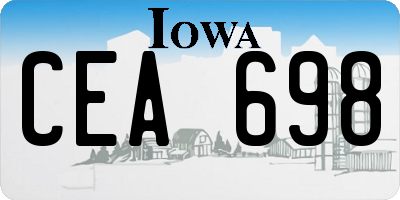 IA license plate CEA698